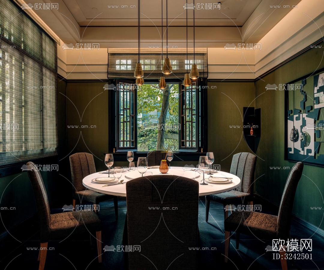 东南亚中餐厅效果图下载（渲染图5）