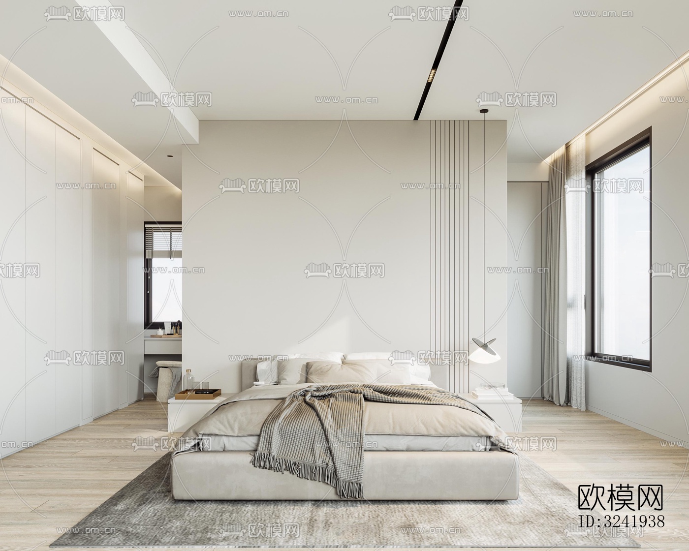 现代卧室效果图下载（渲染图12）