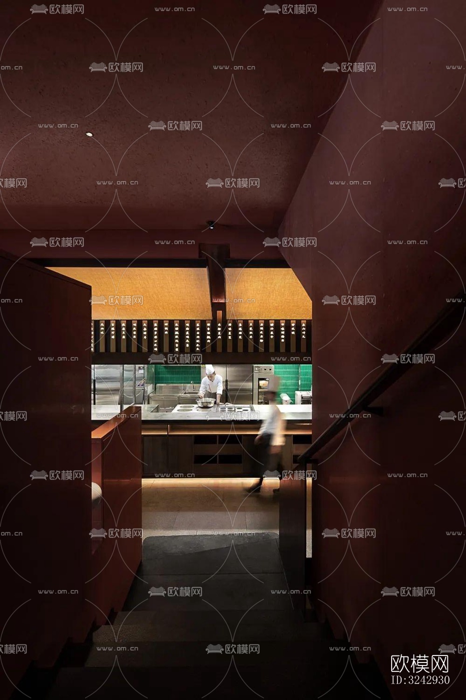 现代中餐厅效果图下载（渲染图3）