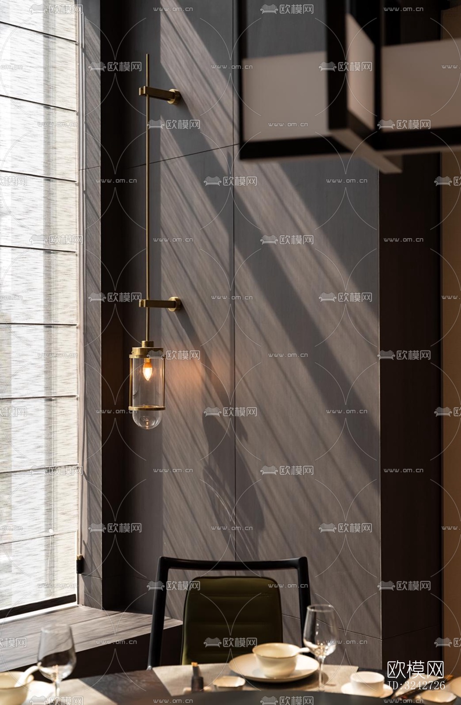 新中式中餐厅效果图下载（渲染图5）