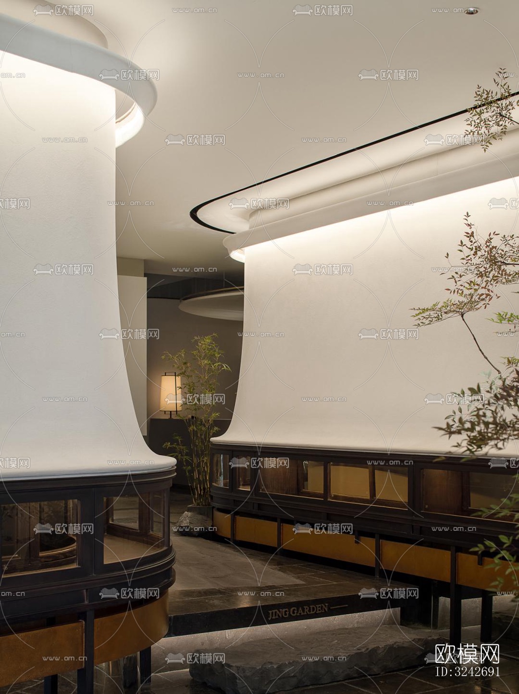 新中式中餐厅效果图下载（渲染图15）