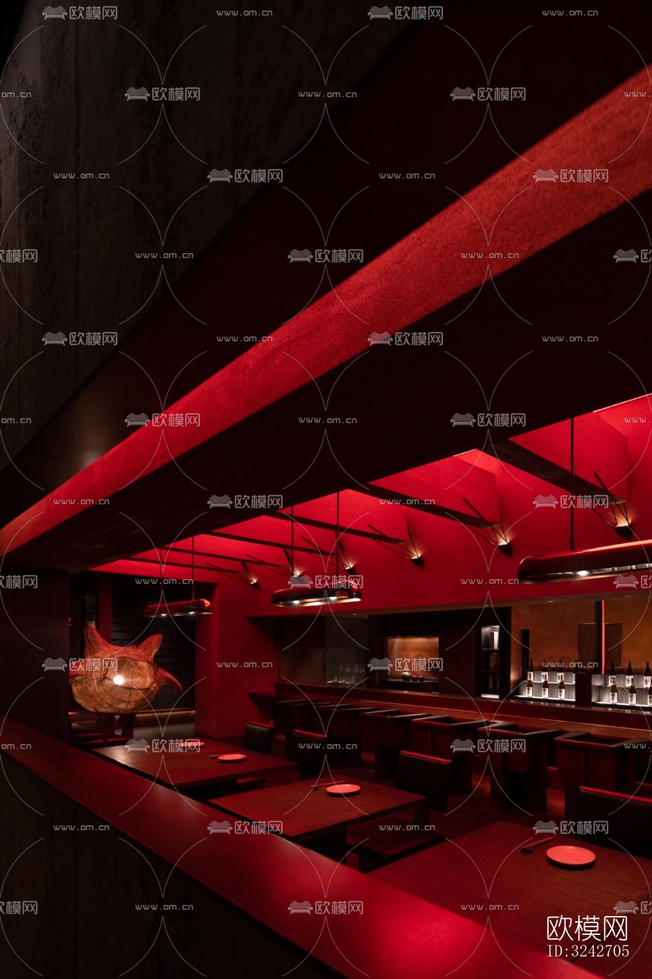 新中式中餐厅效果图下载（渲染图9）