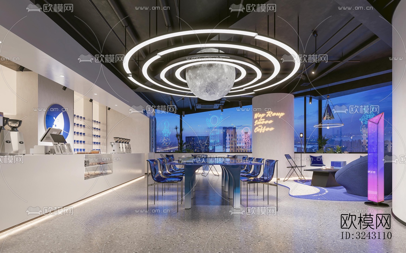 现代咖啡奶茶效果图下载（渲染图2）