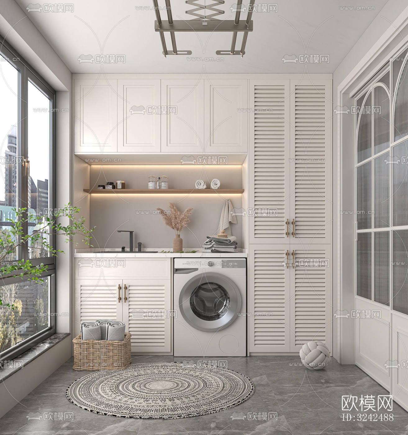 现代阳台花园效果图下载（渲染图1）