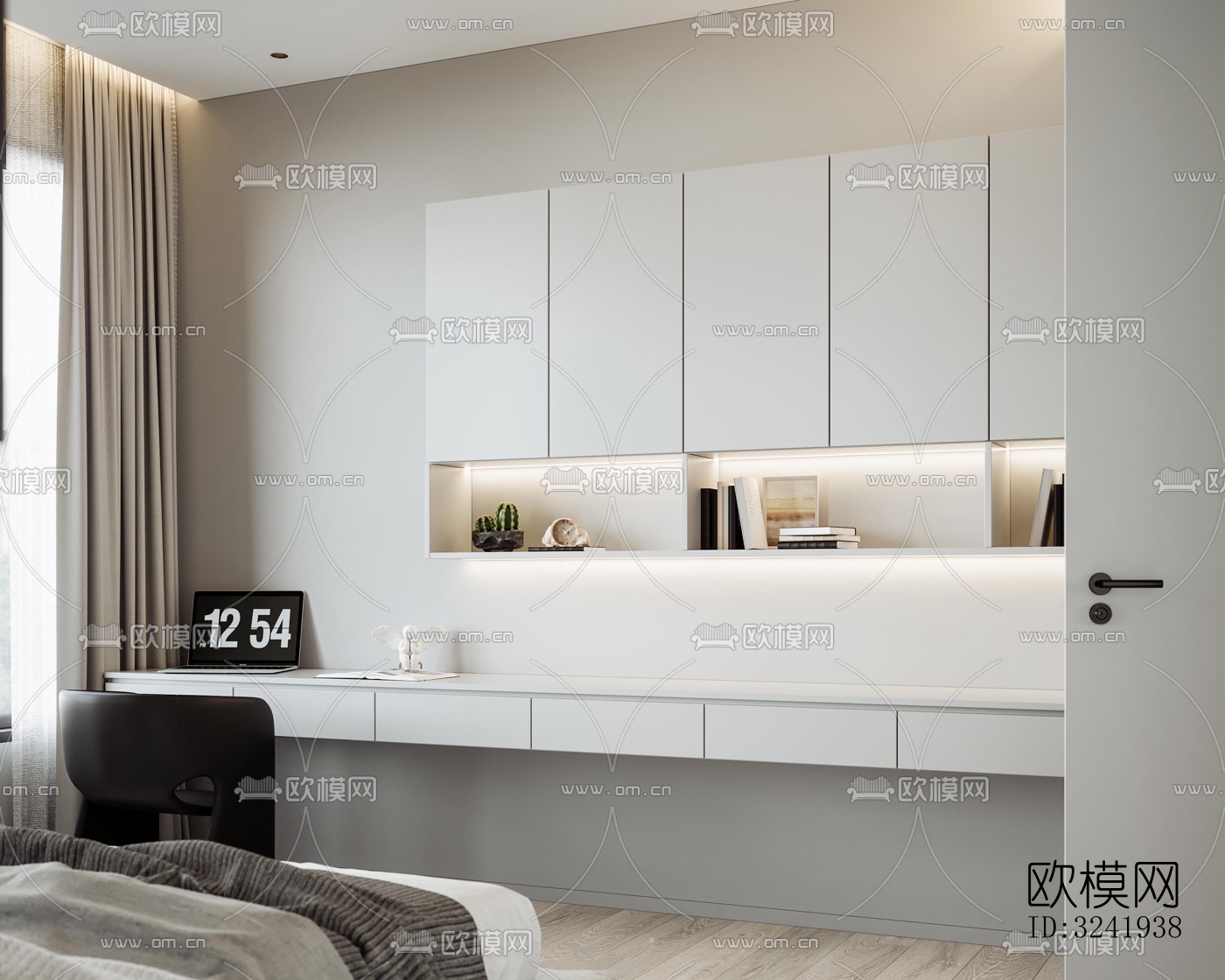 现代卧室效果图下载（渲染图15）