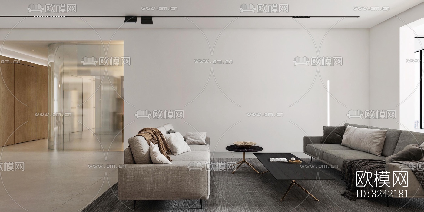 现代客餐厅效果图下载（渲染图1）