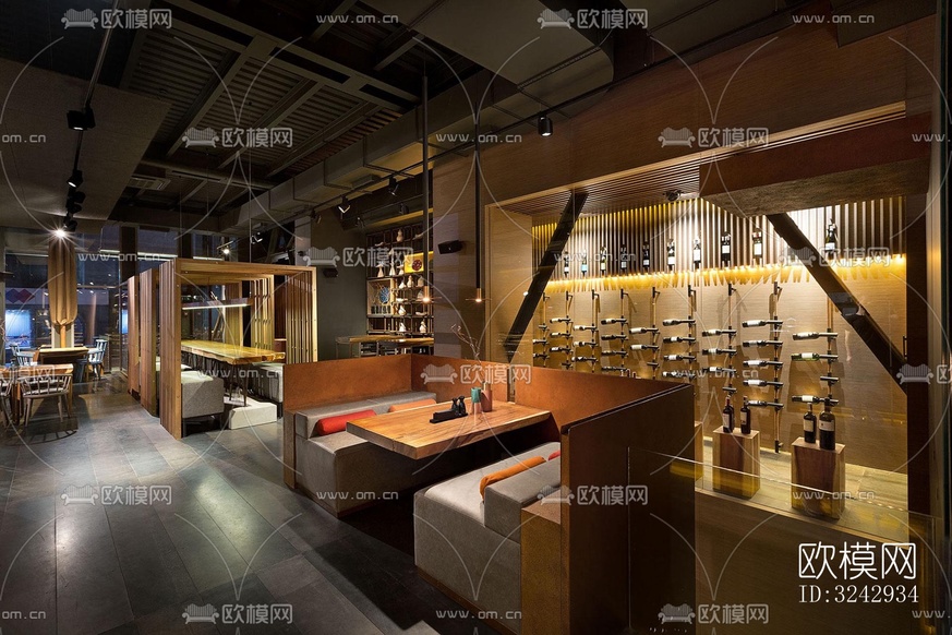 現(xiàn)代中餐廳效果圖下載(渲染圖5)