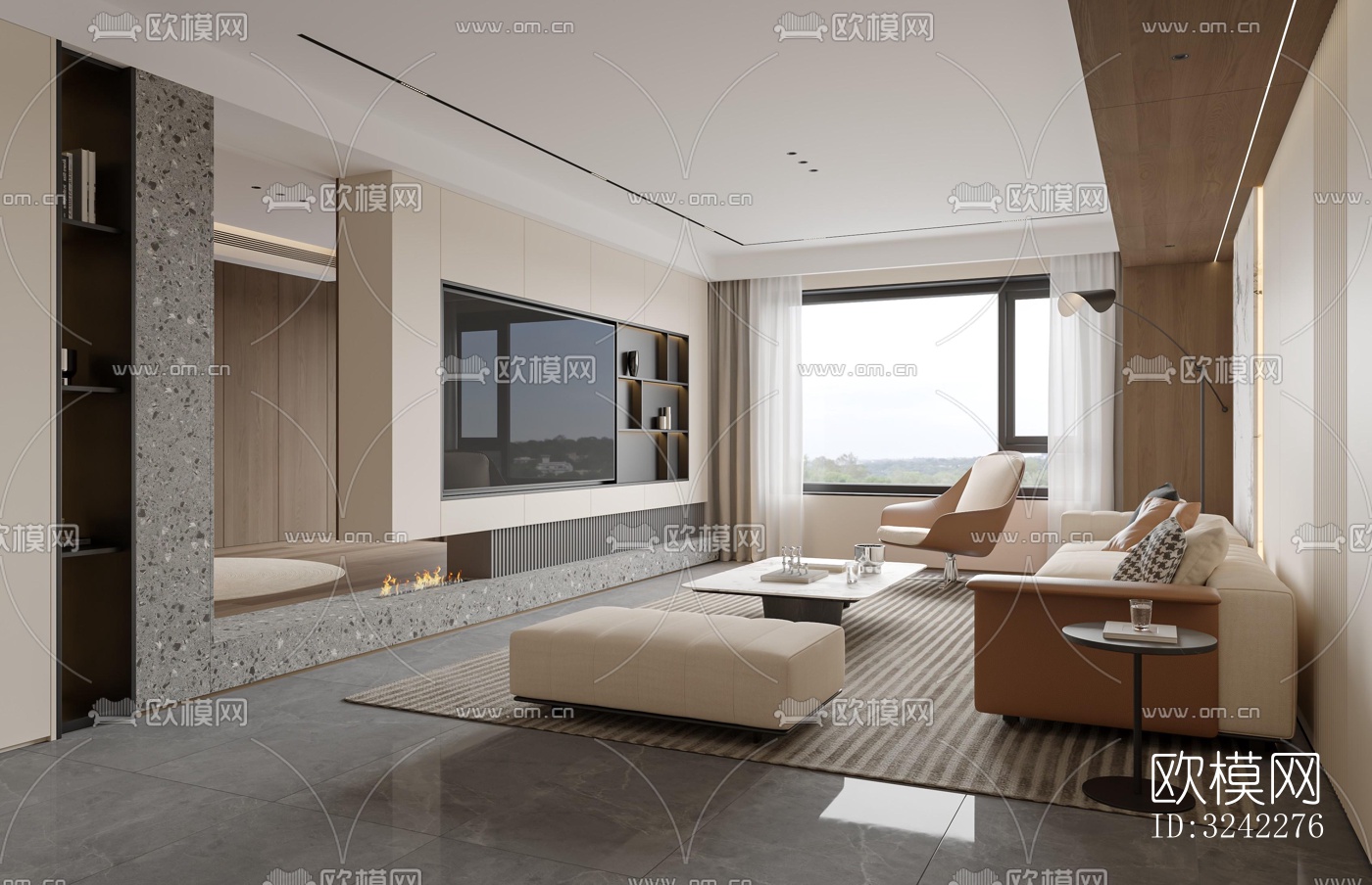 现代客餐厅效果图下载（渲染图10）