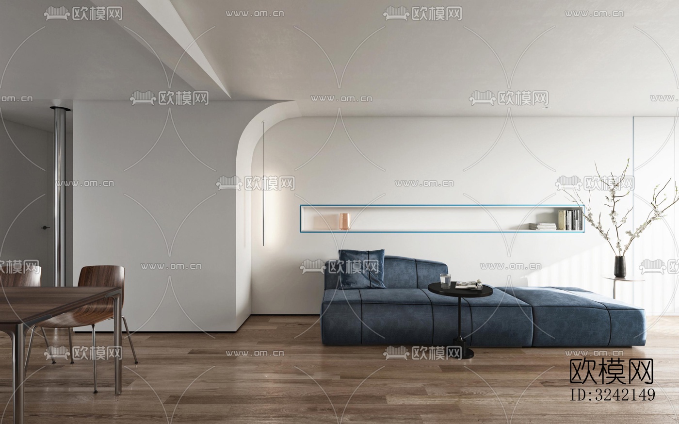 现代客餐厅效果图下载（渲染图9）