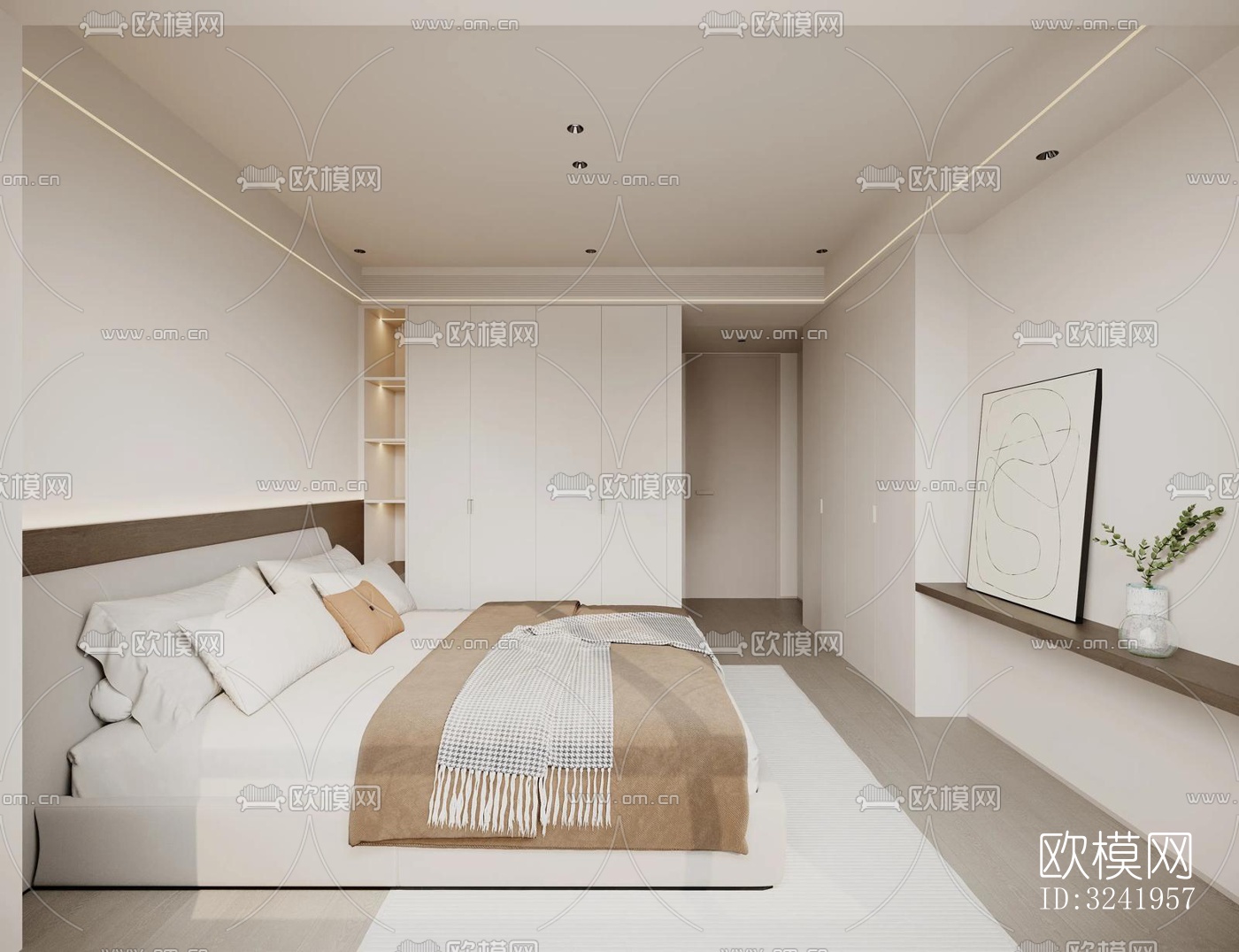 现代大平层效果图下载（渲染图7）