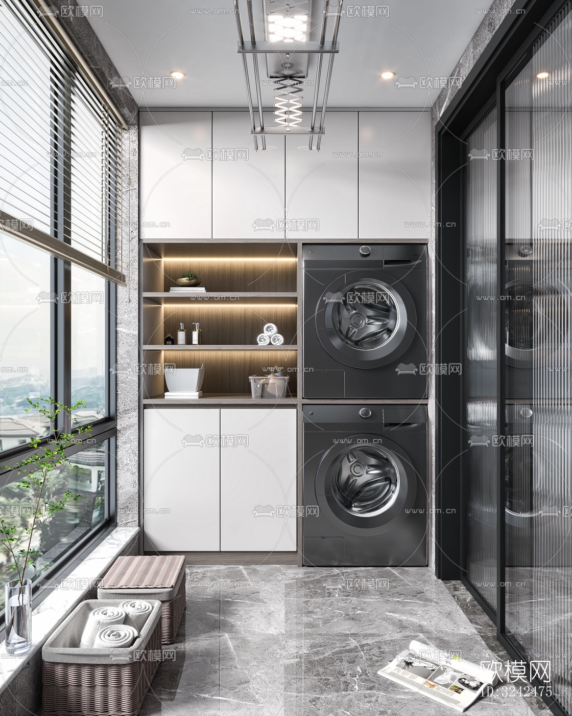 现代阳台花园效果图下载（渲染图1）