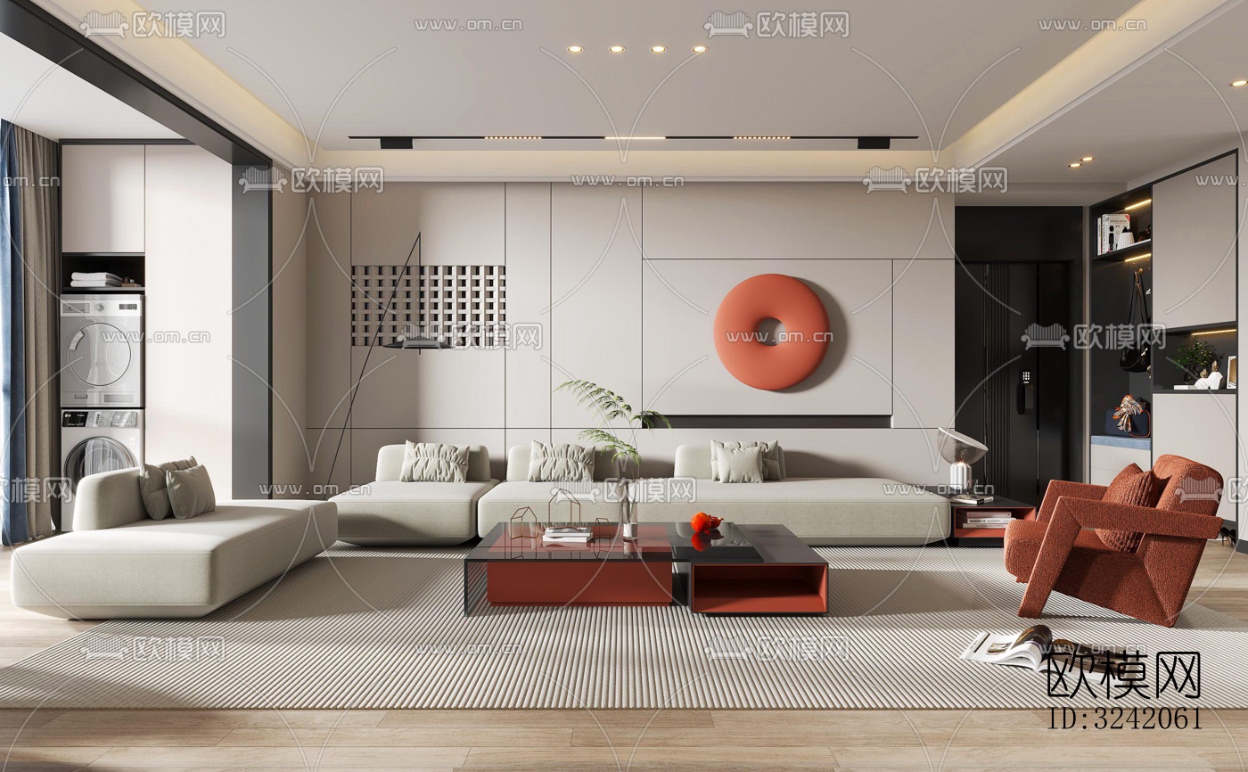 现代客厅效果图下载（渲染图5）