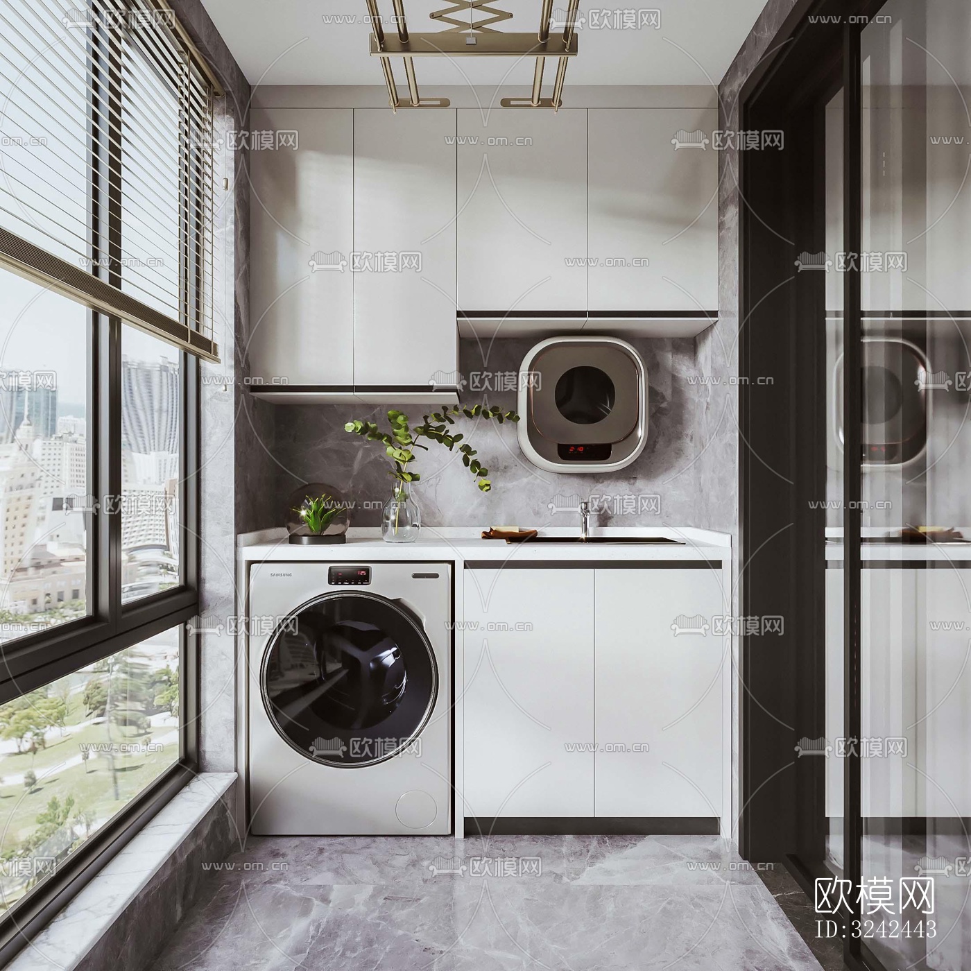 现代阳台花园效果图下载（渲染图4）