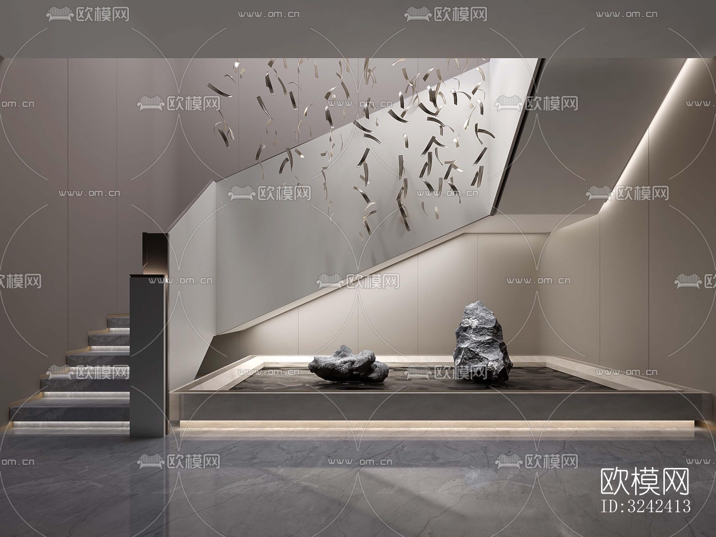 现代玄关过道效果图下载（渲染图3）