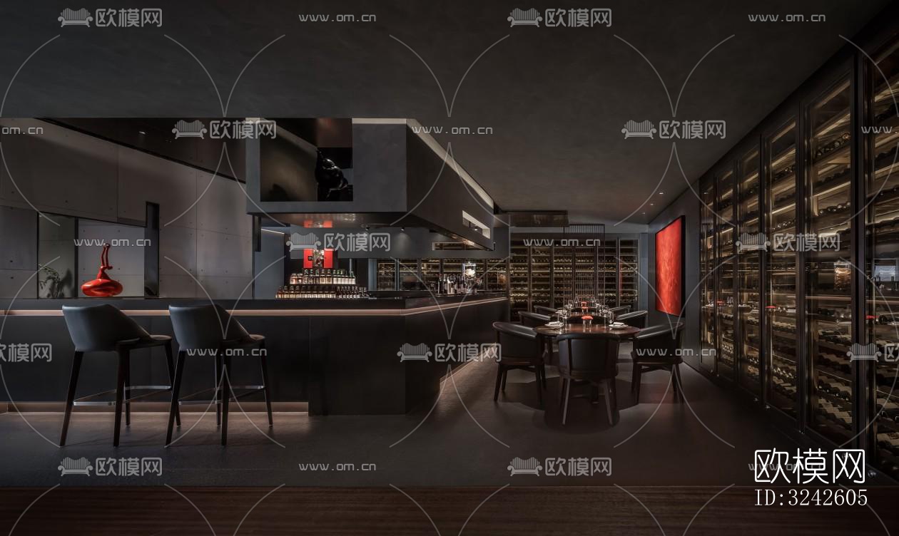 新中式中餐厅效果图下载（渲染图19）