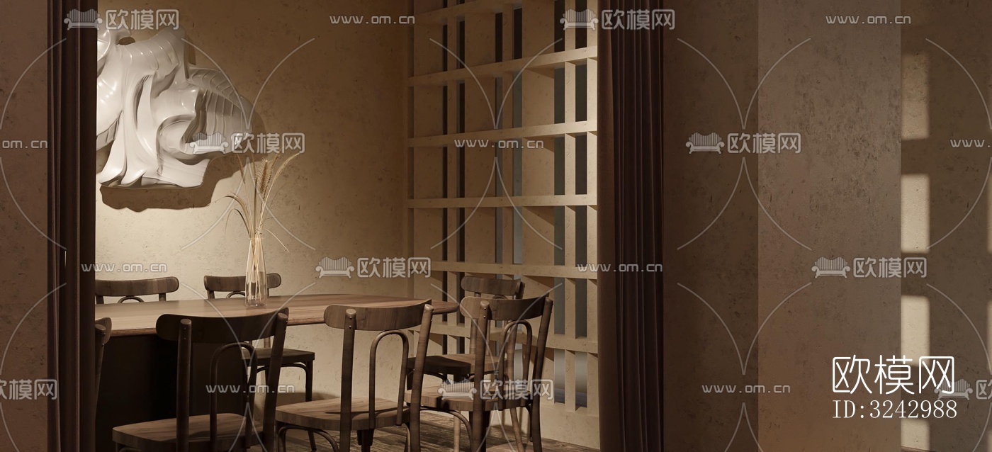 侘寂咖啡奶茶效果图下载（渲染图5）