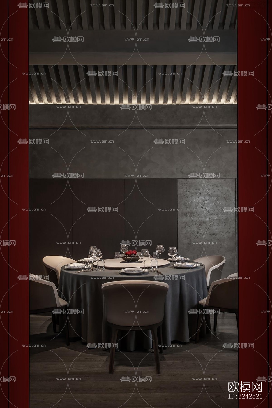 中式中餐厅效果图下载（渲染图8）