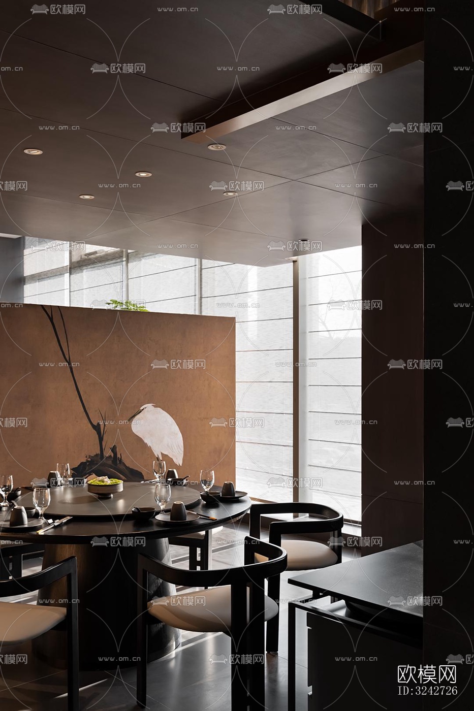 新中式中餐厅效果图下载（渲染图12）