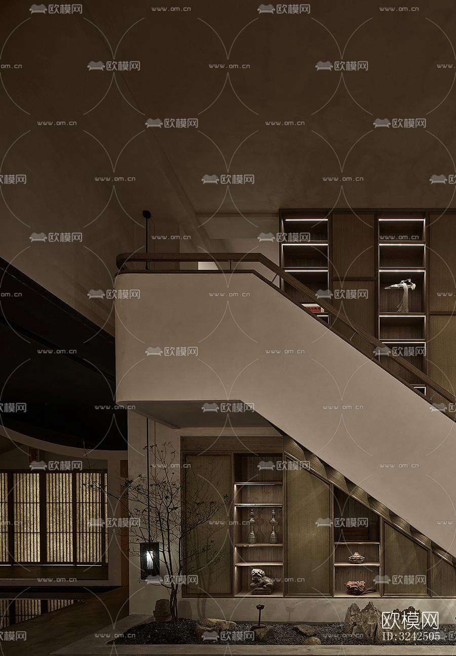 中古风中餐厅效果图下载（渲染图4）