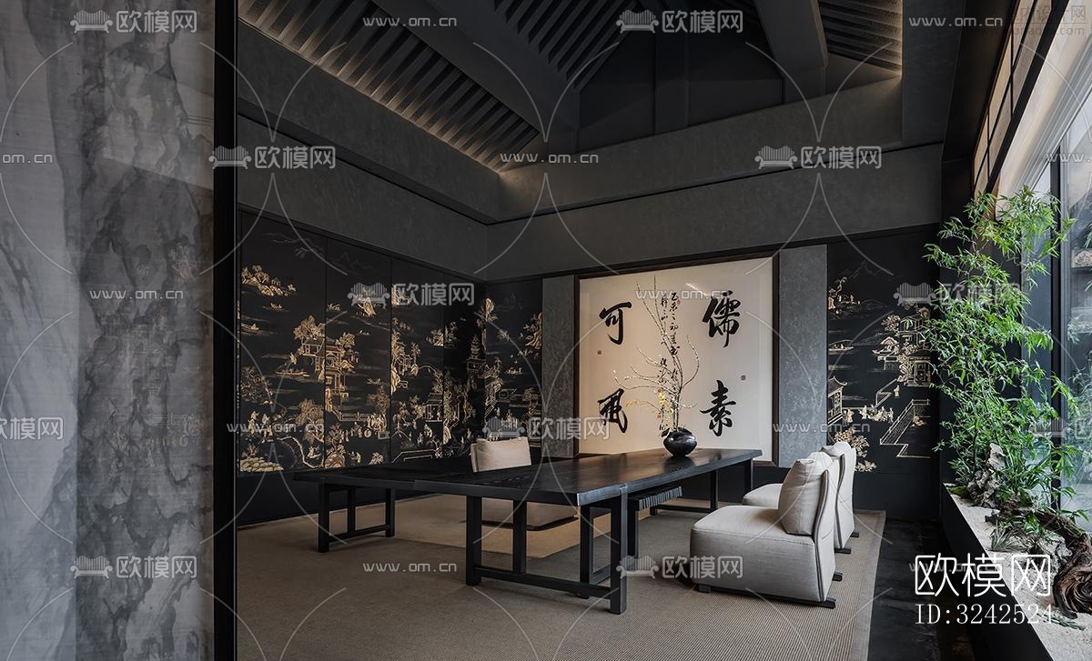 中式中餐厅效果图下载（渲染图9）