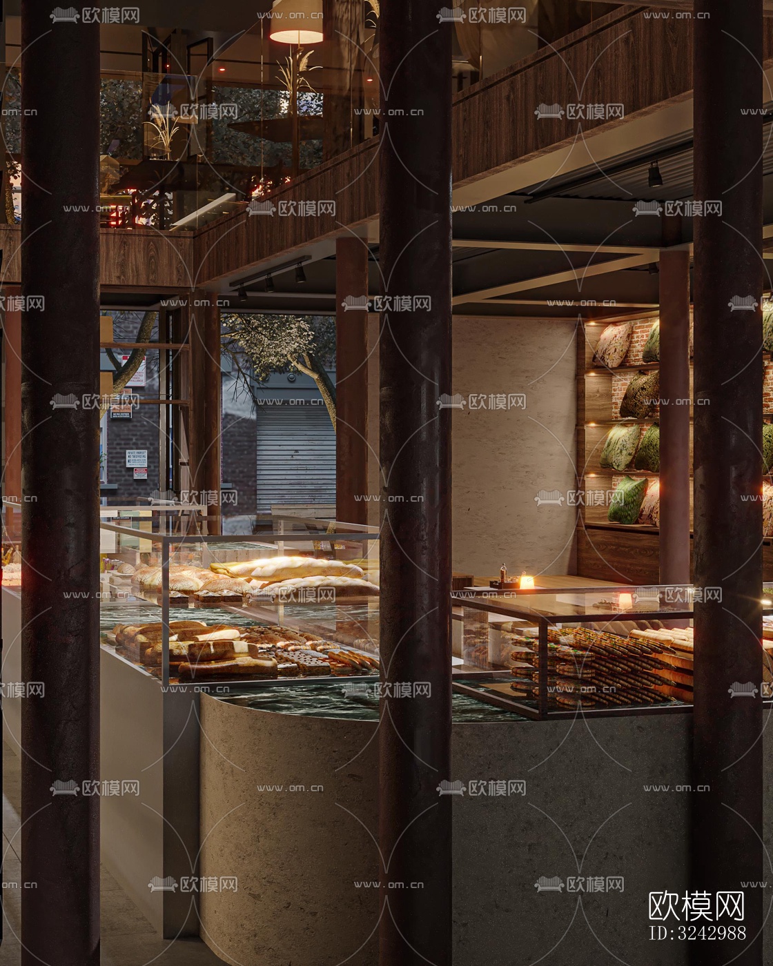 侘寂咖啡奶茶效果图下载（渲染图1）