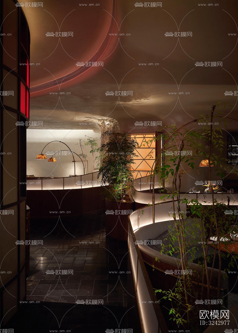 现代中餐厅效果图下载（渲染图7）