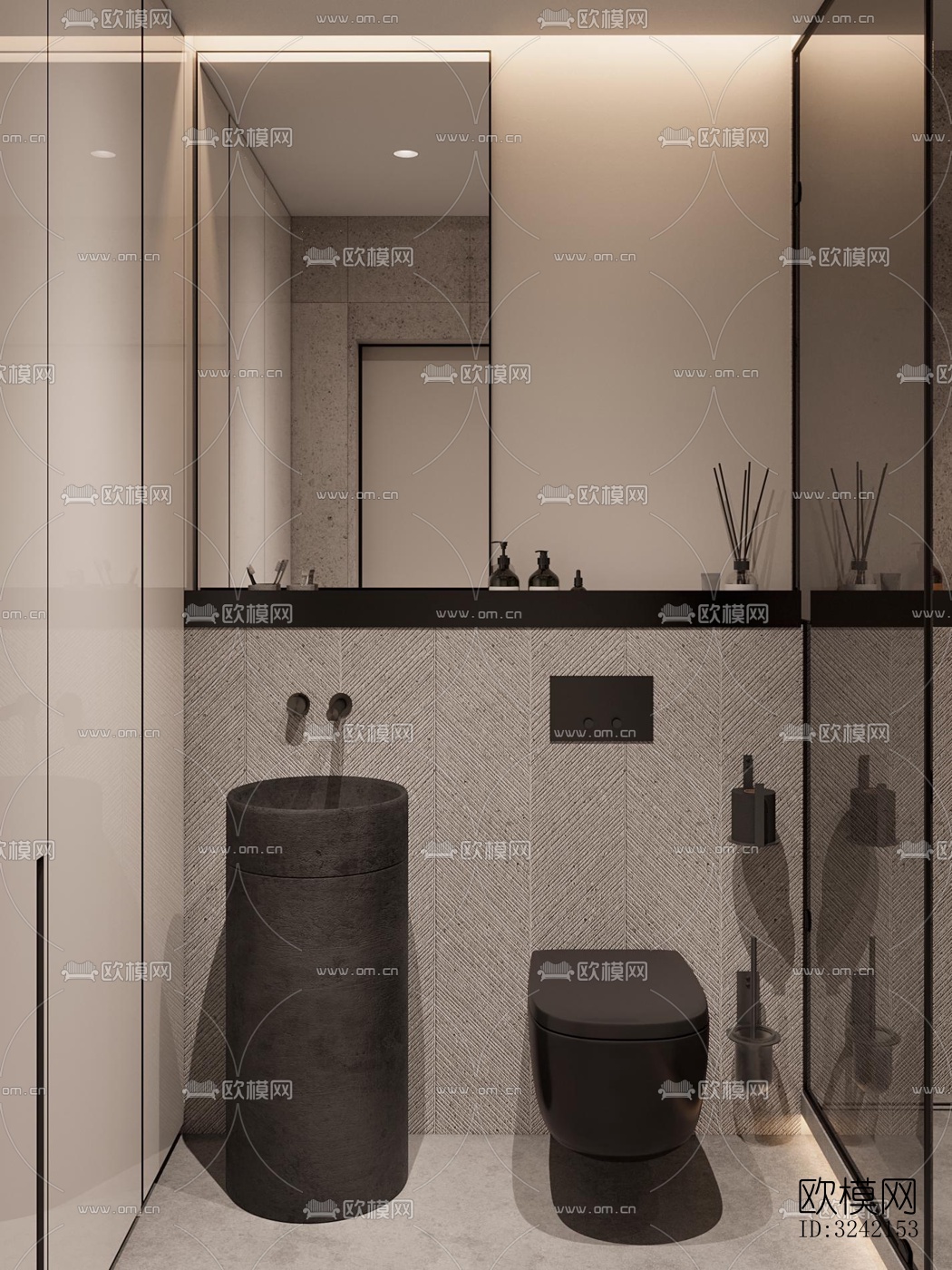 现代客餐厅效果图下载（渲染图5）