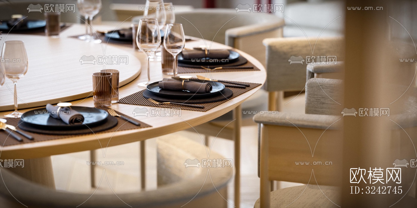 新中式中餐厅效果图下载（渲染图14）