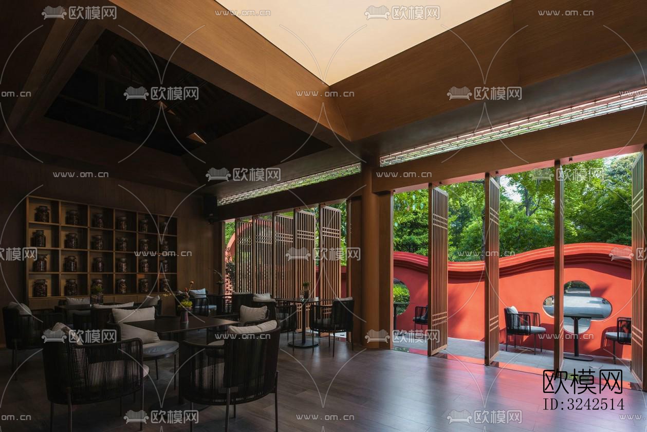 中式中餐厅效果图下载（渲染图9）