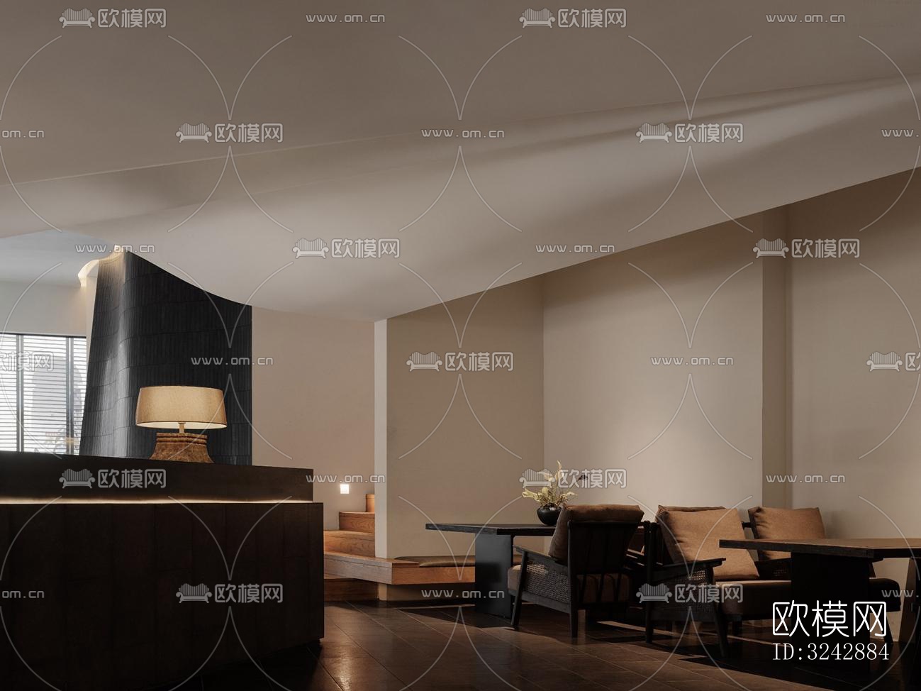 现代中餐厅效果图下载（渲染图5）