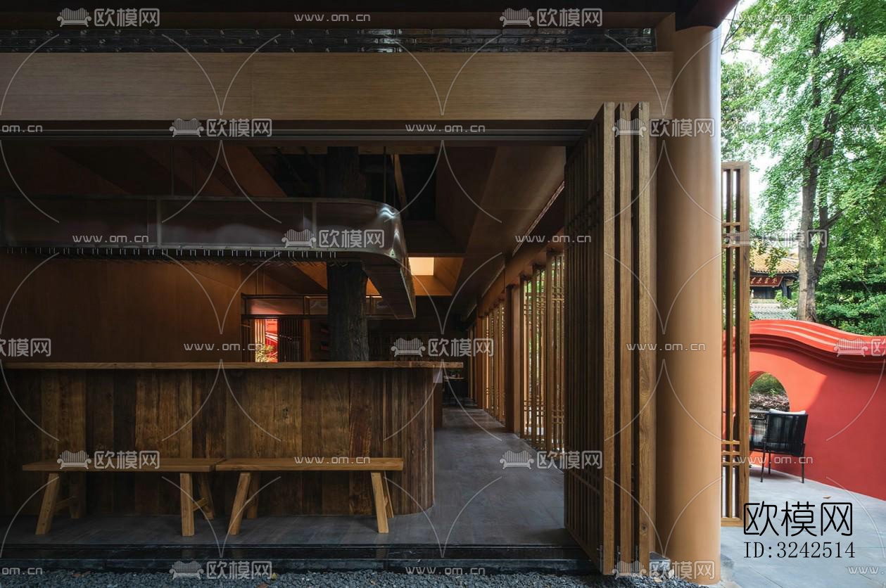 中式中餐厅效果图下载（渲染图10）