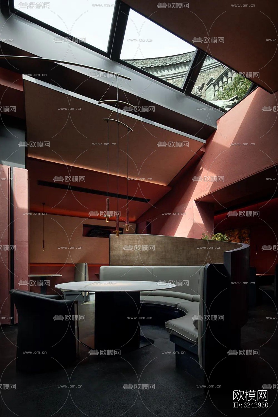 现代中餐厅效果图下载（渲染图6）