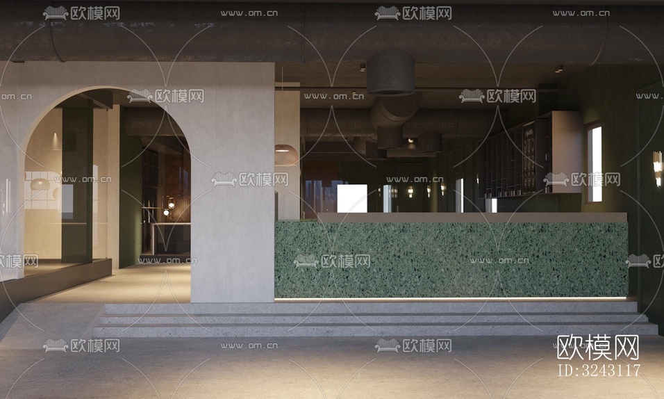 现代咖啡奶茶效果图下载(渲染图1)