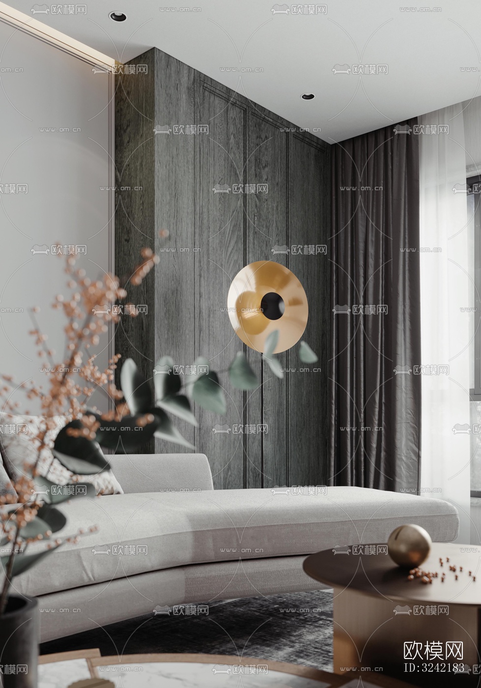 现代客餐厅效果图下载（渲染图3）