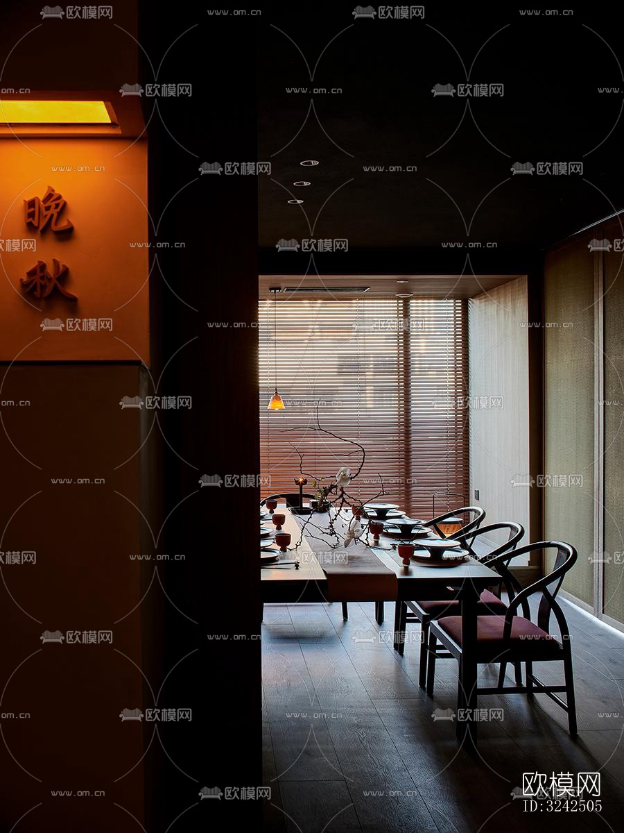 中古风中餐厅效果图下载（渲染图12）