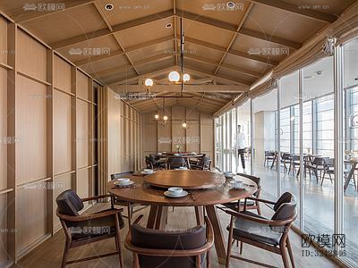 新中式中餐厅效果图下载（渲染图11）