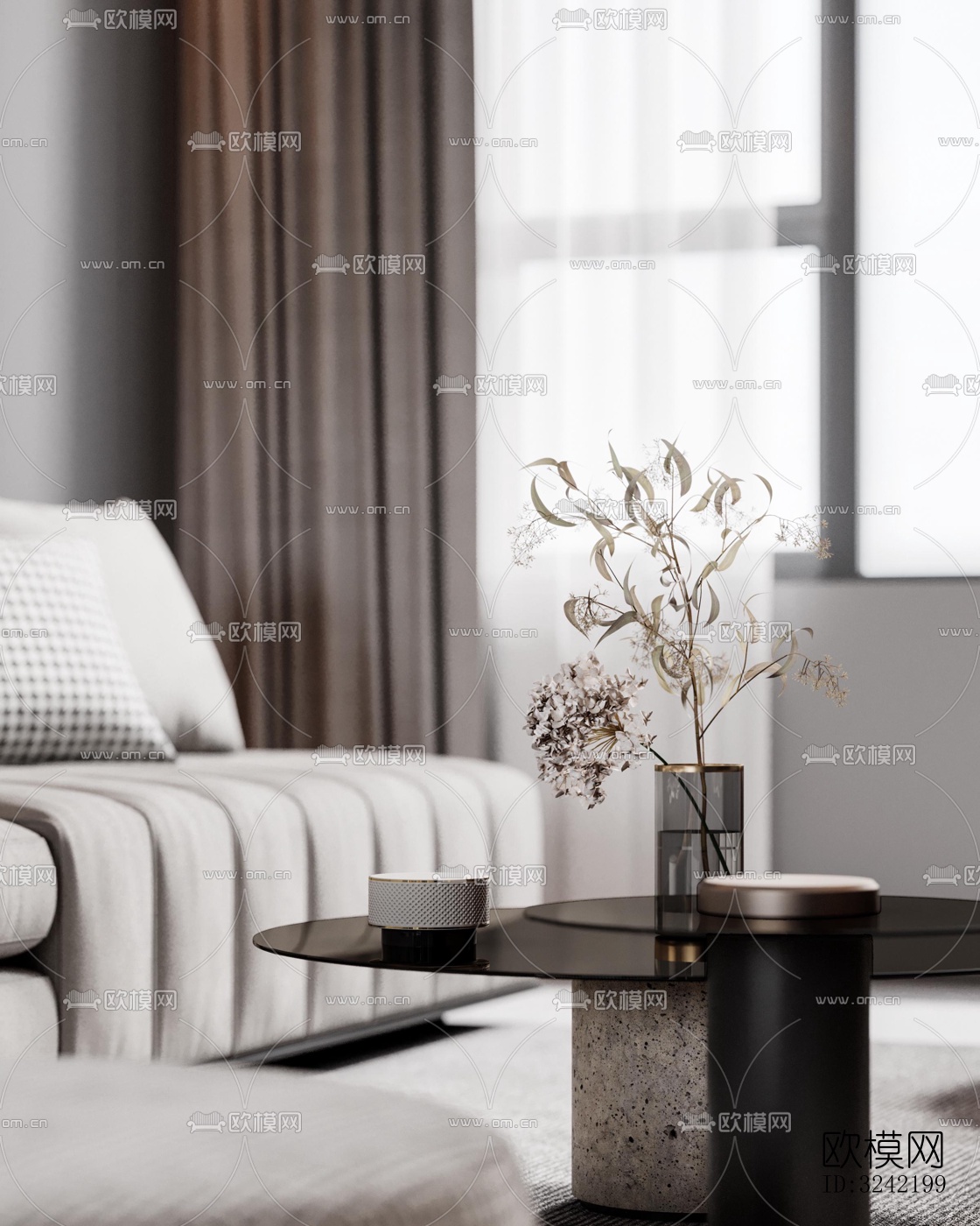 现代客餐厅效果图下载（渲染图12）