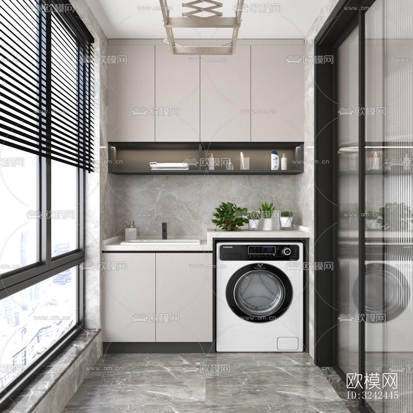 现代阳台花园效果图下载（渲染图2）