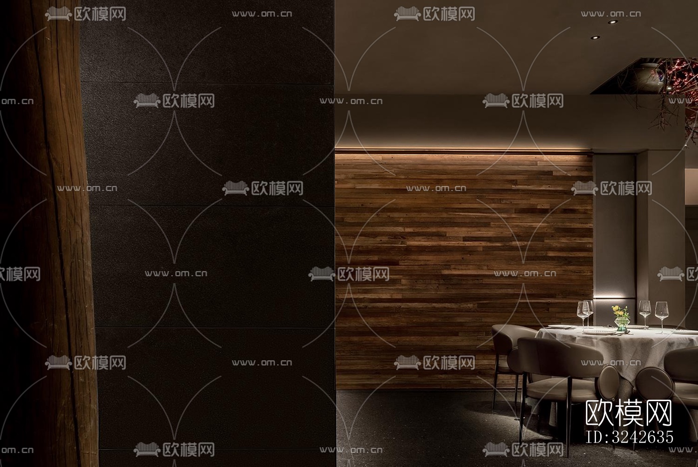 新中式中餐厅效果图下载（渲染图18）