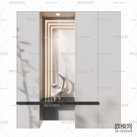 現(xiàn)代玄關過道效果圖下載(渲染圖4)