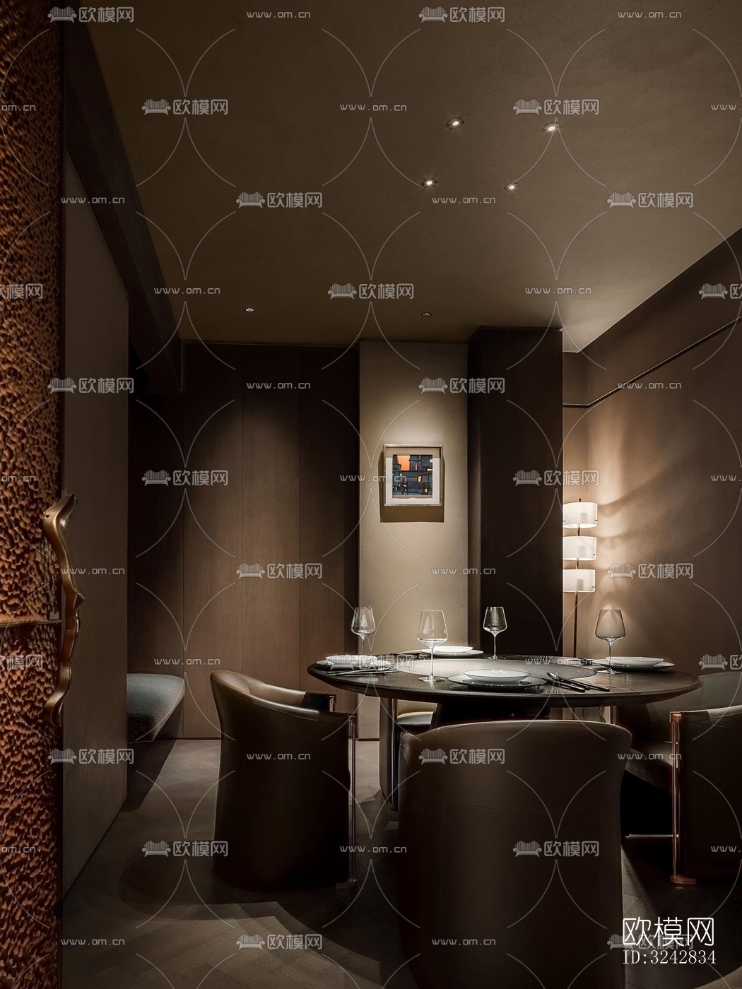 新中式中餐厅效果图下载（渲染图10）