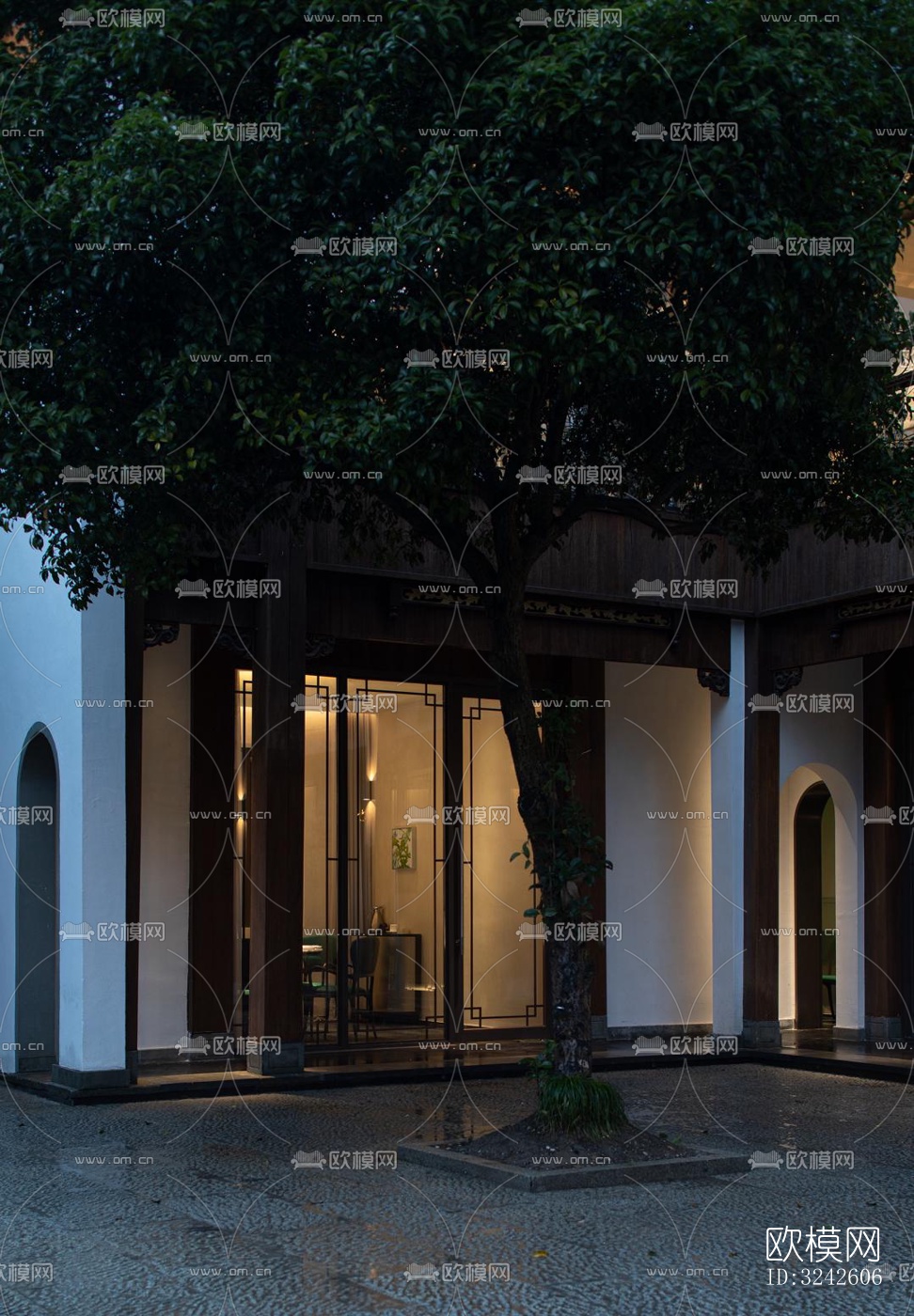 新中式中餐厅效果图下载（渲染图13）