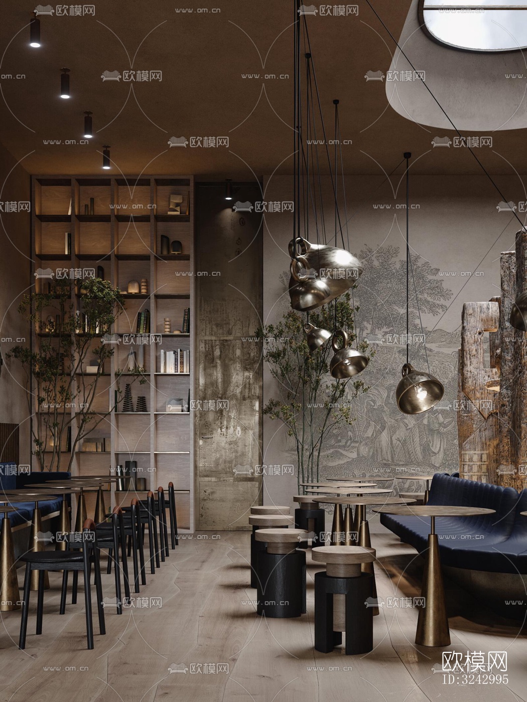 侘寂咖啡奶茶效果图下载（渲染图2）