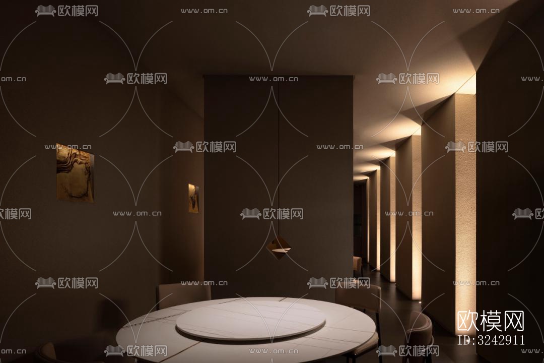 现代中餐厅效果图下载（渲染图6）