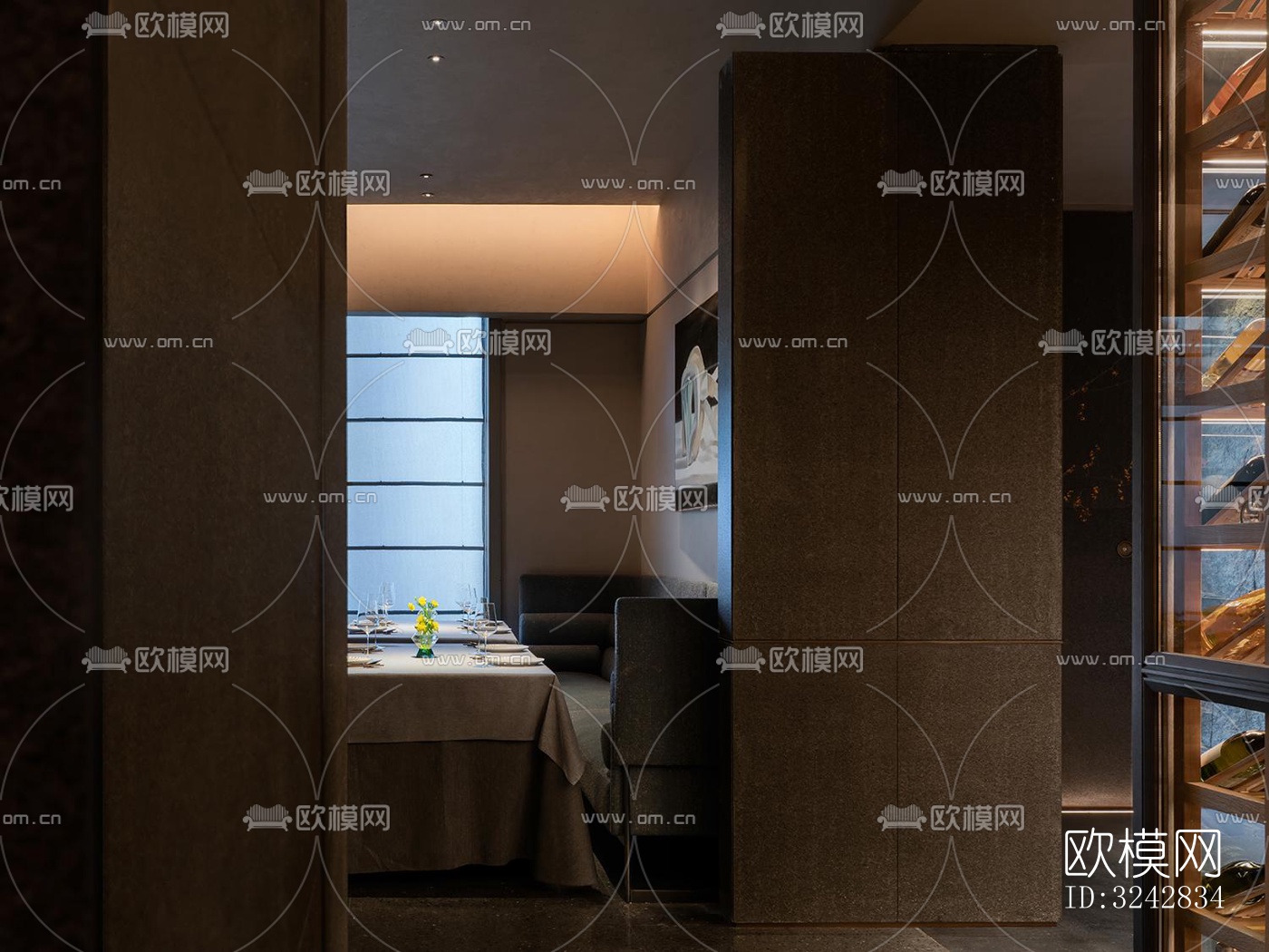 新中式中餐厅效果图下载（渲染图5）