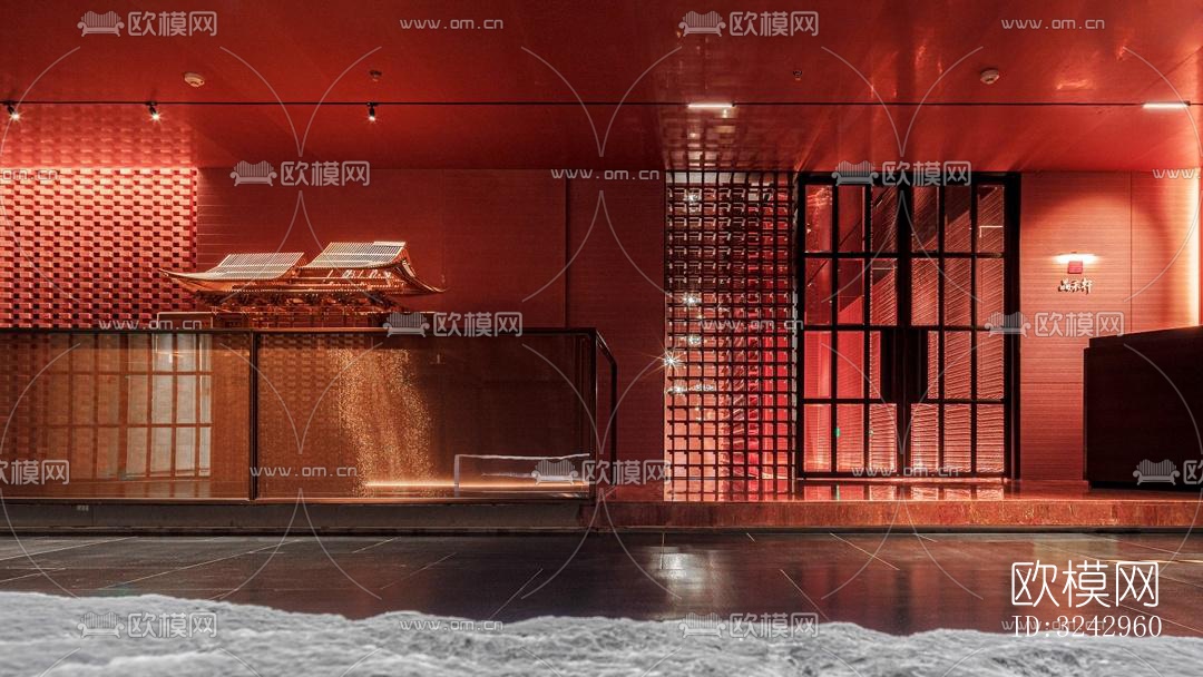 现代中餐厅效果图下载（渲染图2）