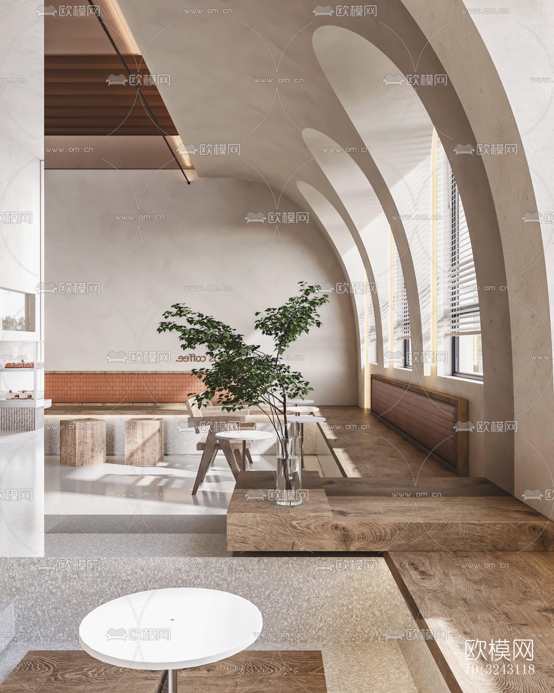 现代咖啡奶茶效果图下载（渲染图2）