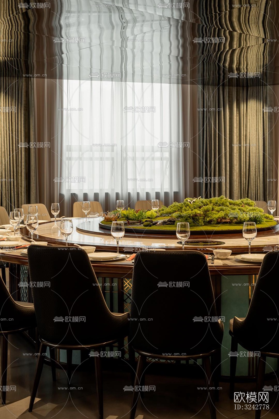 新中式中餐厅效果图下载（渲染图9）