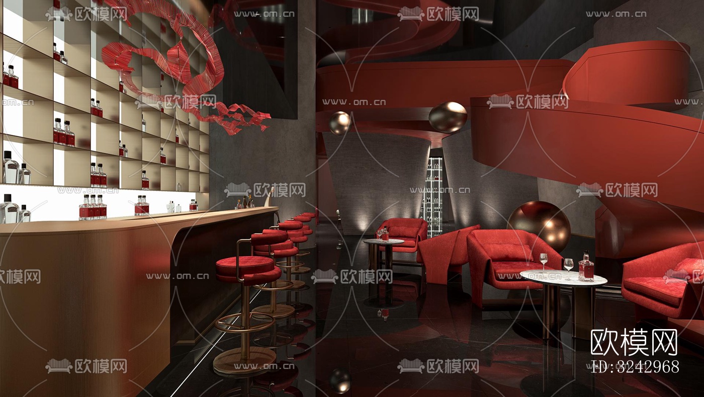 现代中餐厅效果图下载（渲染图19）