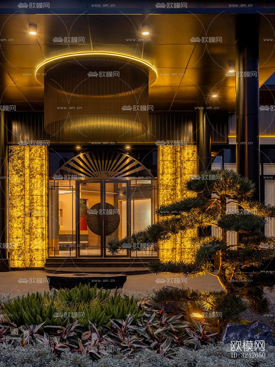 新中式中餐厅效果图下载（渲染图15）